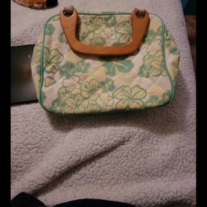 Floral Green and Cream Women's Bag